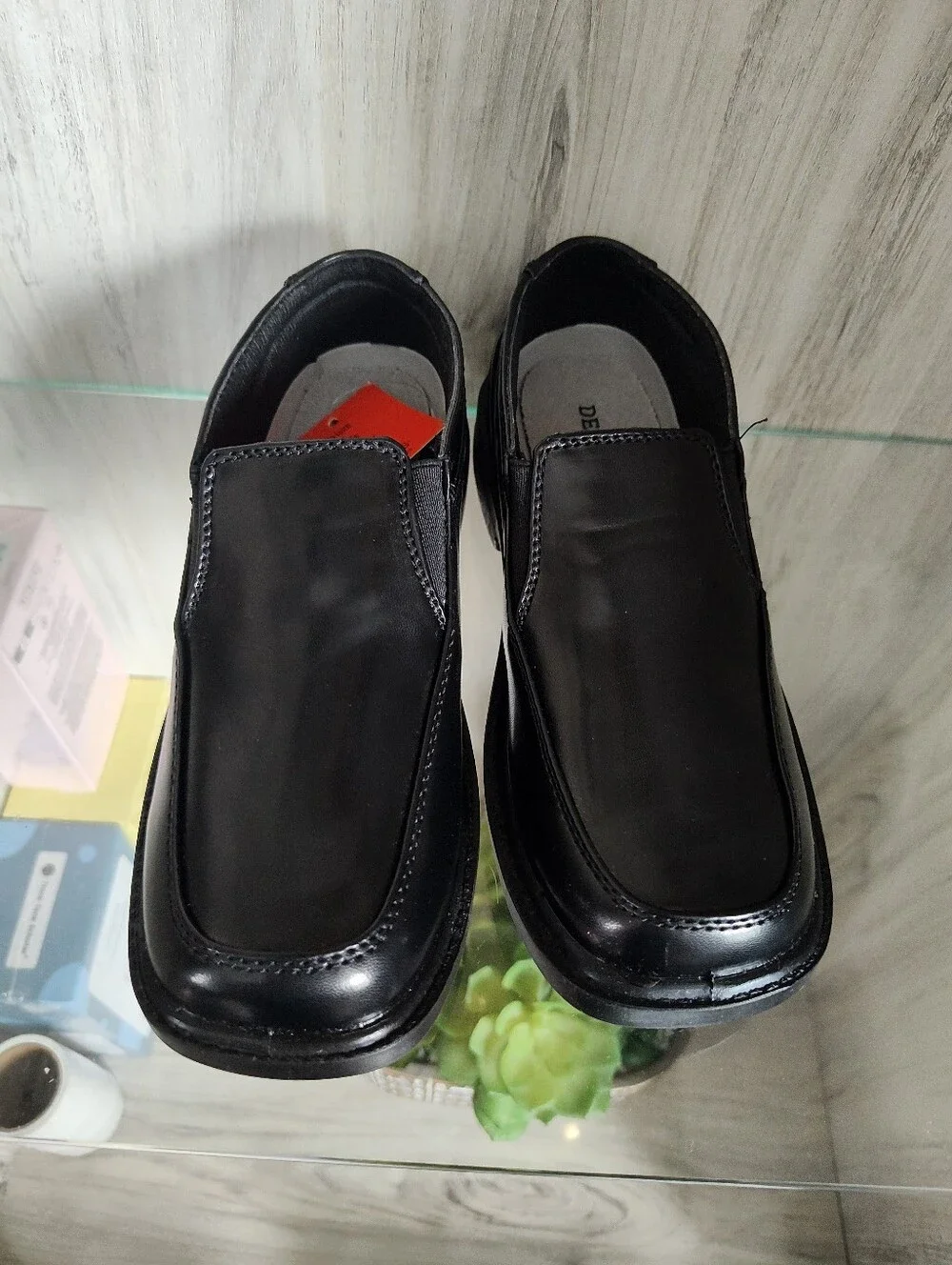 Deer Stags Black Slip-On Kids Dress Loafers SZ 1.5 New In Box